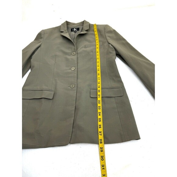 Calvin Klein Wool Jacket Coat Sz 6 Taupe 3 Button Single Breasted Lined Woman’s - Picture 12 of 16